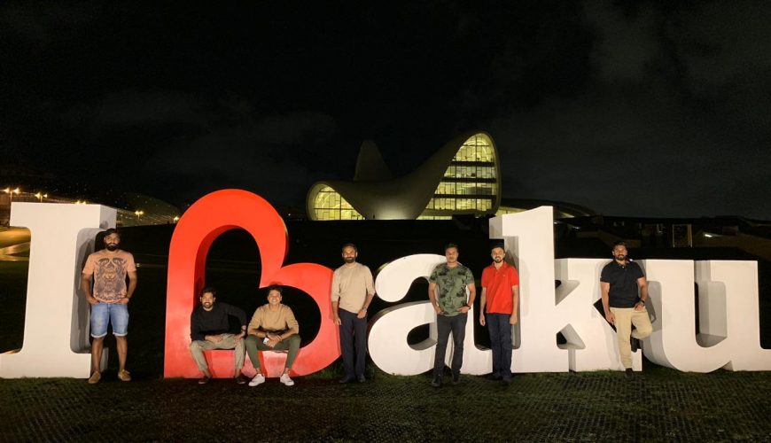 group photo in baku tour