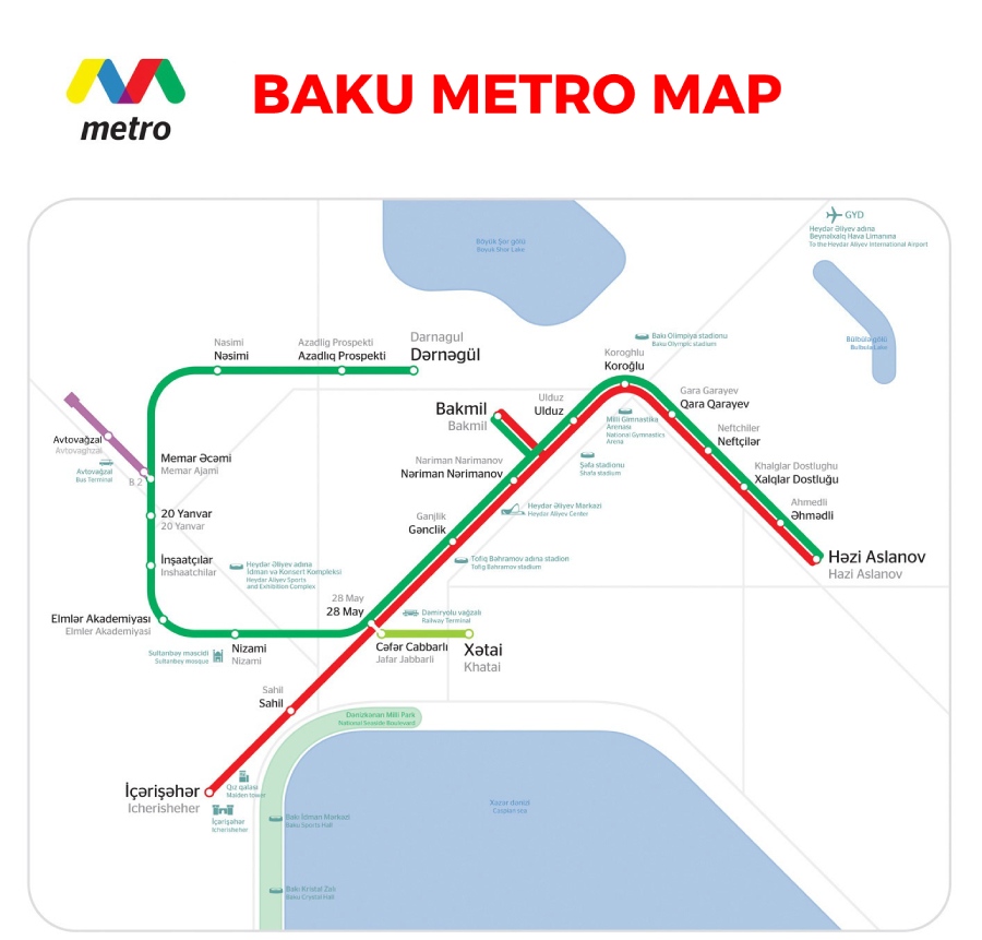 Baku metro map
